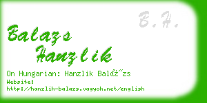 balazs hanzlik business card